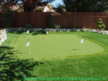 Grass Installation Solvang, California Home Putting Green, Backyard Landscape Ideas artificial grass